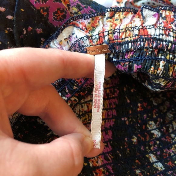 🆕Free People Patchwork Style Ruched Bodice Dress - Picture 7 of 7